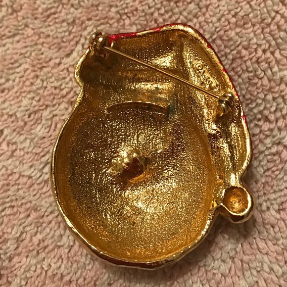 CHRISTMAS VTG Santa Claus Glittery Pin - Picture 2 of 2
